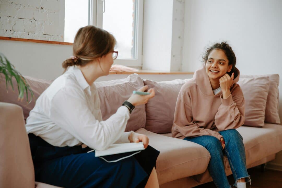 two people on couch